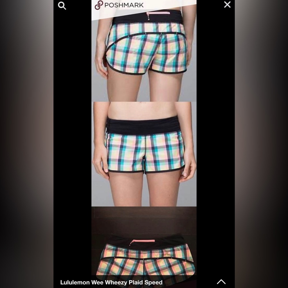 🐙 Plaid Lululemon tracker running shorts workout gym 8